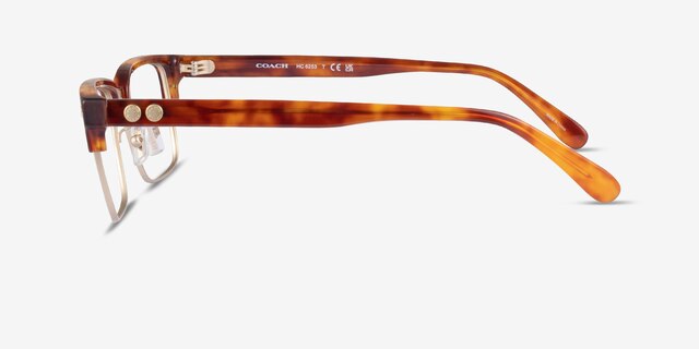 Coach HC6253 Caramel Tortoise Acetate, MetalEyeglass Frames from EyeBuyDirect, Side View