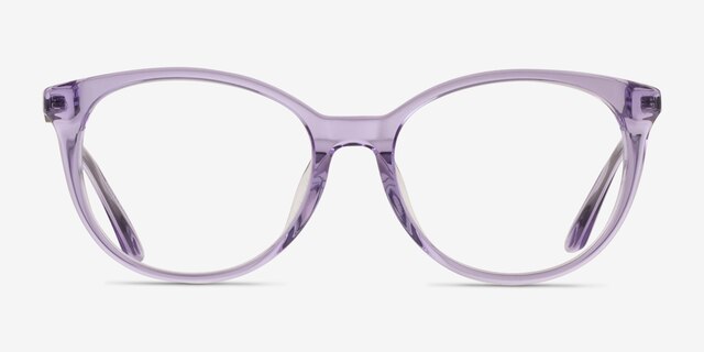 Armani Exchange AX3109F Shiny Transparent Violet AcetateEyeglass Frames from EyeBuyDirect, Front View