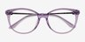 Armani Exchange AX3109F Shiny Transparent Violet AcétateMontures de lunettes de vue d'EyeBuyDirect, Vue Rapprochée