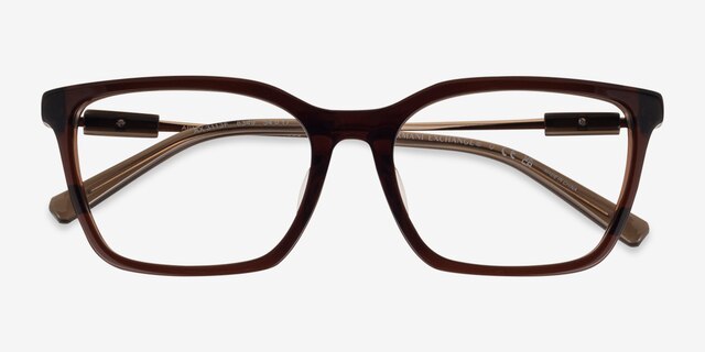 Armani Exchange AX3113F Shiny Transparent Brown AcetateEyeglass Frames from EyeBuyDirect, Closed View