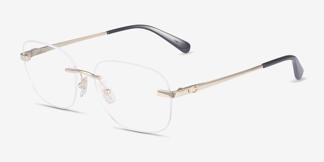 Coach HC5206D Shiny Light Gold MetalEyeglass Frames from EyeBuyDirect, Angle View