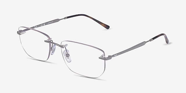 Ray-Ban RB3768V Gray MetalEyeglass Frames from EyeBuyDirect, Angle View
