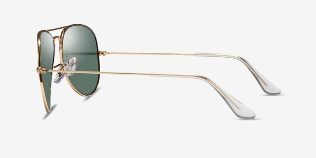 Ray-Ban RB3025 Aviator Gold MetalSunglass Frames from EyeBuyDirect, Side View