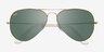 Ray-Ban RB3025 Aviator Gold MetalSunglass Frames from EyeBuyDirect, Closed View