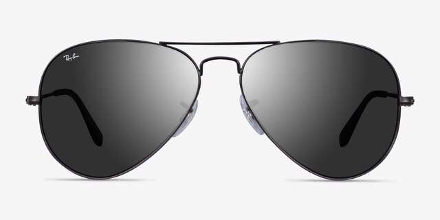 Ray-Ban RB3025 Aviator Black MetalSunglass Frames from EyeBuyDirect, Front View