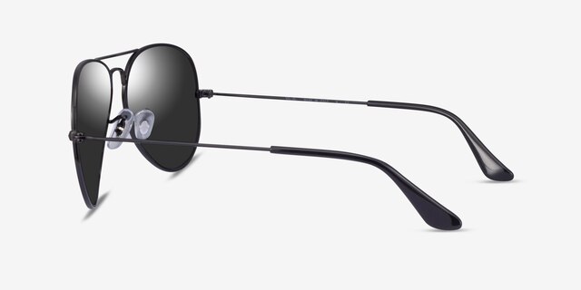Ray-Ban RB3025 Aviator Black MetalSunglass Frames from EyeBuyDirect, Side View