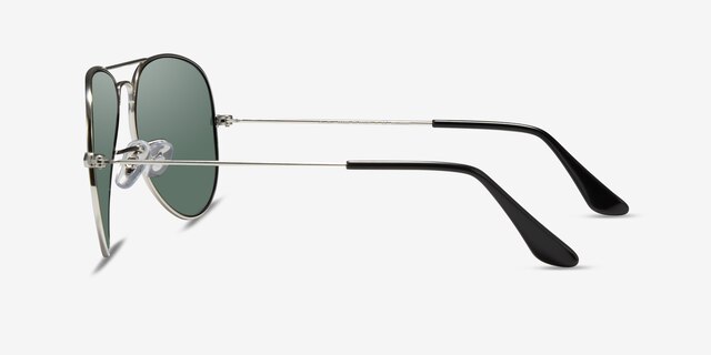Ray-Ban RB3025 Aviator Silver MetalSunglass Frames from EyeBuyDirect, Side View