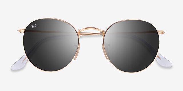 Ray-Ban RB3447 Round Arista MetalSunglass Frames from EyeBuyDirect, Closed View