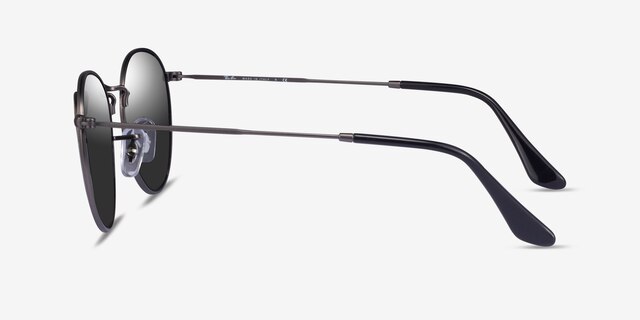 Ray-Ban RB3447 Round Matte Gunmetal MetalSunglass Frames from EyeBuyDirect, Side View