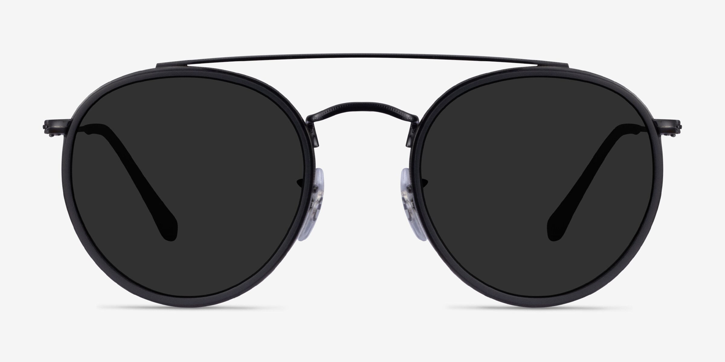 Ray-Ban round bridge black sunglasses Ray-Ban Round II Titanium Sunglasses | Uncrate Supply main image 3