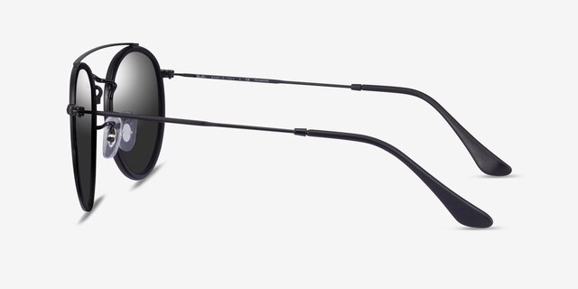 Ray-Ban RB3647N Round Black MetalSunglass Frames from EyeBuyDirect, Side View