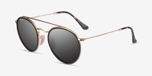Ray-Ban RB3647N Round Arista MetalSunglass Frames from EyeBuyDirect, Angle View