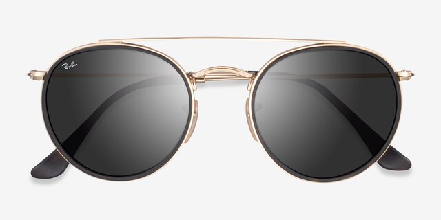 Ray-Ban RB3647N Round Arista MetalSunglass Frames from EyeBuyDirect, Closed View