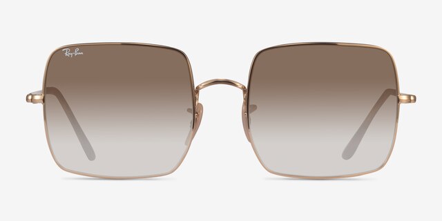Ray-Ban RB1971 Square Gold MetalSunglass Frames from EyeBuyDirect, Front View
