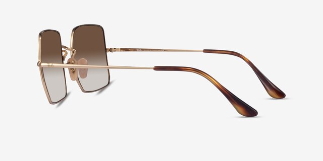 Ray-Ban RB1971 Square Gold MetalSunglass Frames from EyeBuyDirect, Side View
