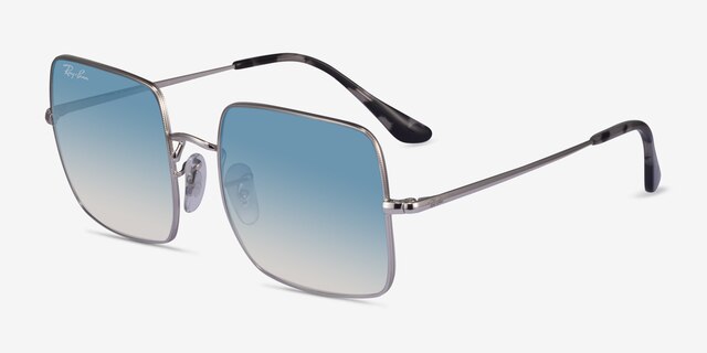 Ray-Ban RB1971 Square Silver MetalSunglass Frames from EyeBuyDirect, Angle View