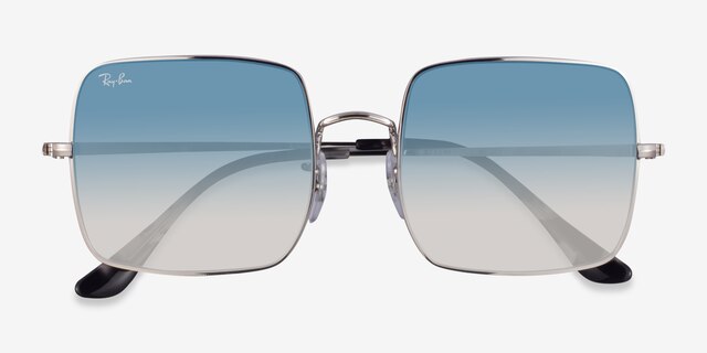 Ray-Ban RB1971 Square Silver MetalSunglass Frames from EyeBuyDirect, Closed View