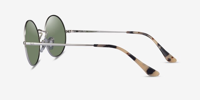 Ray-Ban RB1970 Silver Ivory Tortoise MetalSunglass Frames from EyeBuyDirect, Side View