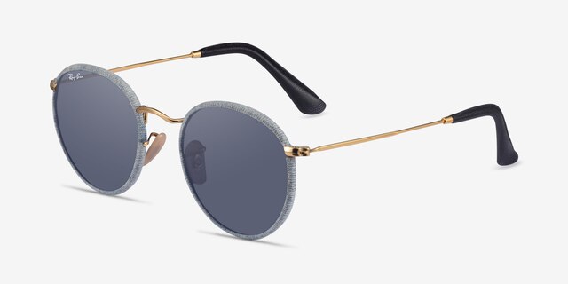 Ray-Ban RB3475Q Light Blue MetalSunglass Frames from EyeBuyDirect, Angle View