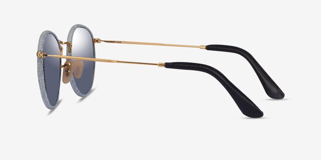 Ray-Ban RB3475Q Light Blue MetalSunglass Frames from EyeBuyDirect, Side View