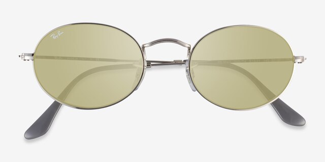 Ray-Ban RB3547 Silver Gray MetalSunglass Frames from EyeBuyDirect, Closed View