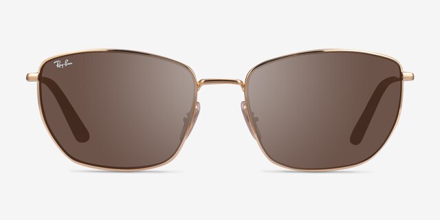 Ray-Ban RB3653 Gold MetalSunglass Frames from EyeBuyDirect, Front View