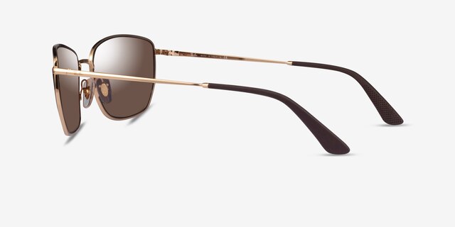 Ray-Ban RB3653 Gold MetalSunglass Frames from EyeBuyDirect, Side View