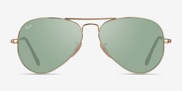 Ray-Ban RB3689 Gold MetalSunglass Frames from EyeBuyDirect, Front View