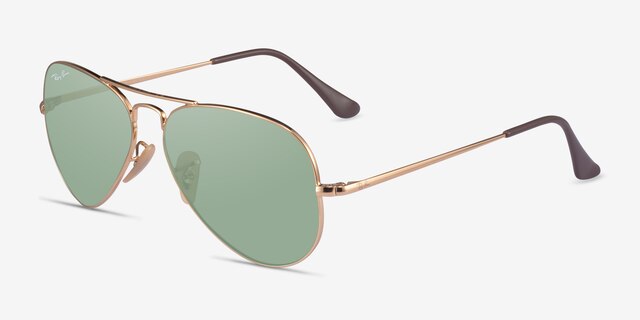 Ray-Ban RB3689 Gold MetalSunglass Frames from EyeBuyDirect, Angle View