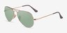 Ray-Ban RB3689 Gold MetalSunglass Frames from EyeBuyDirect, Angle View