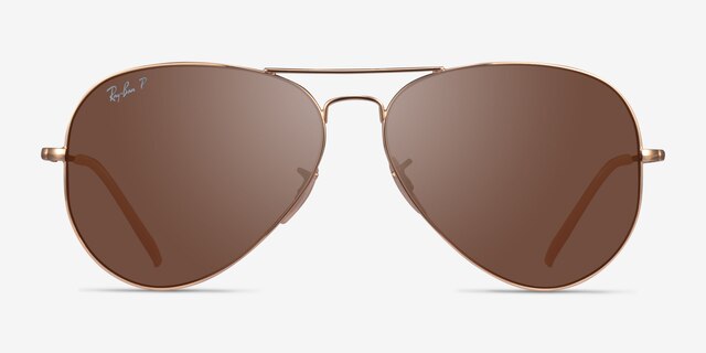 Ray-Ban RB3689 Gold MetalSunglass Frames from EyeBuyDirect, Front View