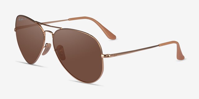 Ray-Ban RB3689 Gold MetalSunglass Frames from EyeBuyDirect, Angle View