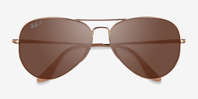 Ray-Ban RB3689 Gold MetalSunglass Frames from EyeBuyDirect, Closed View
