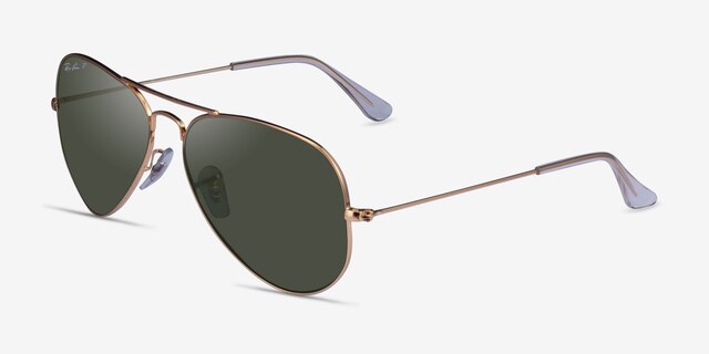 Ray-Ban RB3025 Aviator Arista MetalSunglass Frames from EyeBuyDirect, Angle View