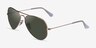 Ray-Ban RB3025 Aviator Arista MetalSunglass Frames from EyeBuyDirect, Angle View
