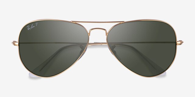 Ray-Ban RB3025 Aviator Arista MetalSunglass Frames from EyeBuyDirect, Closed View