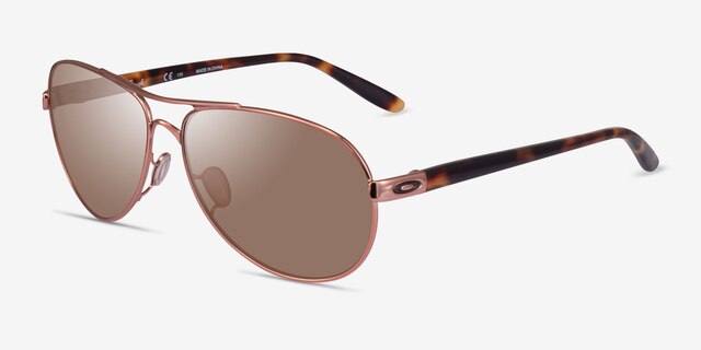 Oakley Feedback Rose Gold MetalSunglass Frames from EyeBuyDirect, Angle View