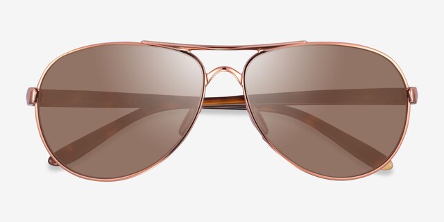Oakley Feedback Rose Gold MetalSunglass Frames from EyeBuyDirect, Closed View
