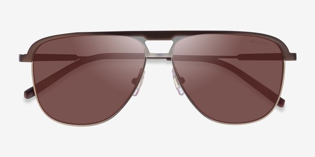 ARNETTE Holboxx Matte Brown MetalSunglass Frames from EyeBuyDirect, Closed View