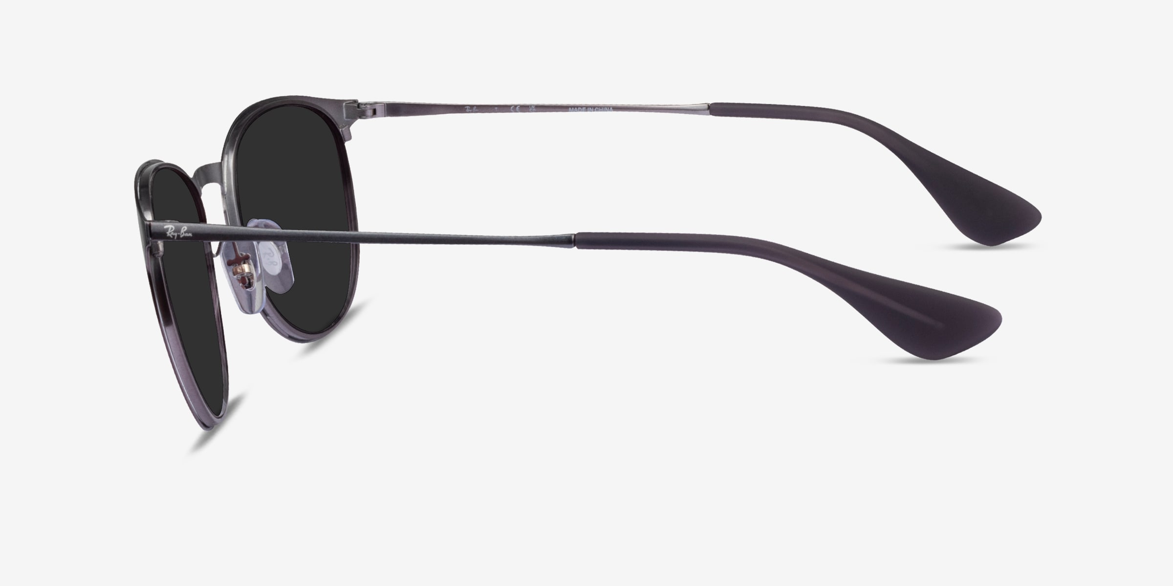 Ray-Ban RB3539 - Round Metallic Gray Frame Sunglasses For