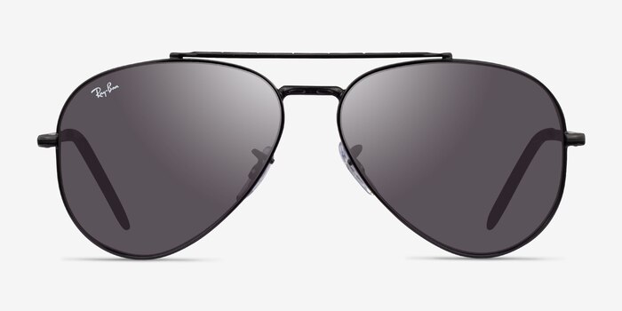 Ray-Ban RB3625 New Aviator Noir Métal Soleil de Lunette de vue d'EyeBuyDirect