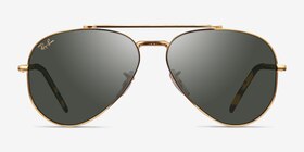 Ray-Ban RB3625 New Aviator Legend Gold Métal Soleil de Lunette de vue d'EyeBuyDirect, Vue de Face