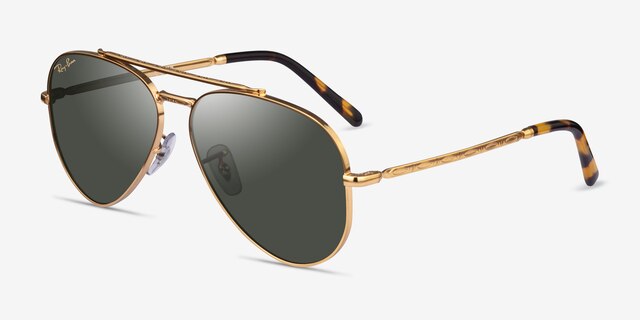 Ray-Ban RB3625 New Aviator Legend Gold MetalSunglass Frames from EyeBuyDirect, Angle View