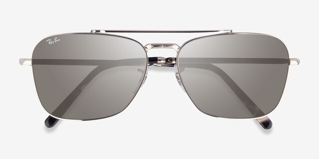 Ray-Ban RB3636 Silver MetalSunglass Frames from EyeBuyDirect, Closed View