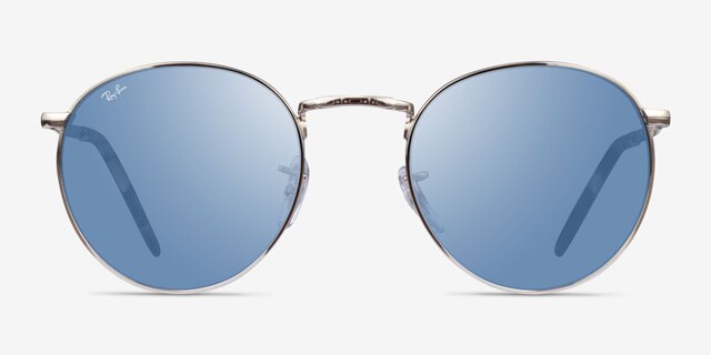 Ray-Ban RB3637 New Round Silver MetalSunglass Frames from EyeBuyDirect, Front View