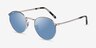 Ray-Ban RB3637 New Round Silver MetalSunglass Frames from EyeBuyDirect, Angle View