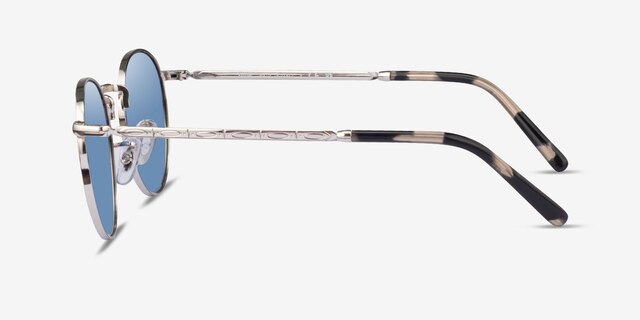 Ray-Ban RB3637 New Round Silver MetalSunglass Frames from EyeBuyDirect, Side View
