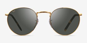 Ray-Ban RB3637 New Round Legend Gold Métal Soleil de Lunette de vue d'EyeBuyDirect, Vue de Face