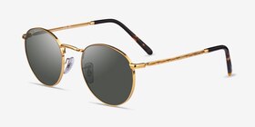 Ray-Ban RB3637 New Round Legend Gold Métal Soleil de Lunette de vue d'EyeBuyDirect, Vue d'Angle