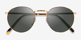Ray-Ban RB3637 New Round Legend Gold Métal Soleil de Lunette de vue d'EyeBuyDirect, Vue Rapprochée
